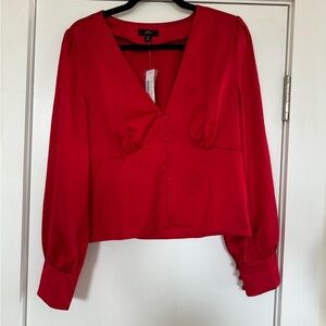 Never worn red J. crew top with original tags and buttons